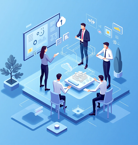 Ilustración equipo tecnológico